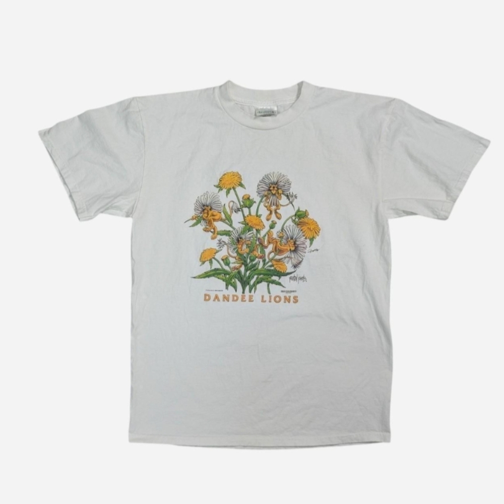 Vintage 90’s Petal pets Dandee Lions Puff Printwhite cotton t-shirt size Large - Picture 1 of 6